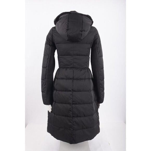 Armani Jeans Womans Down Jacket Coat Sz 38 XS US 2 Black Faux Fur Trim Hood NWT - Picture 3 of 7